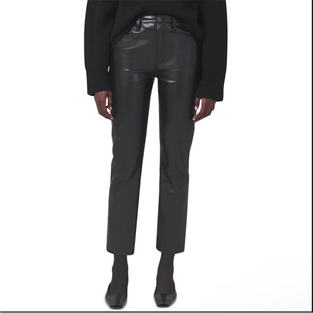 Citizens of Humanity Jolene Black High-Rise Leather Pants